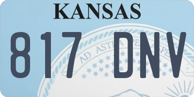 KS license plate 817DNV