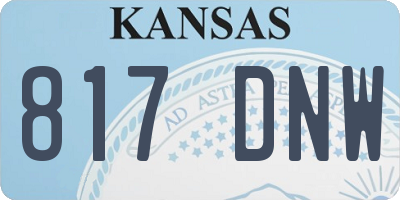 KS license plate 817DNW
