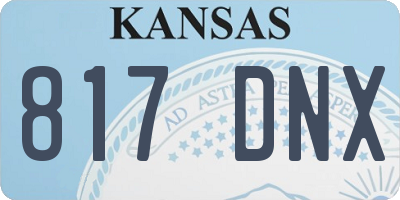 KS license plate 817DNX