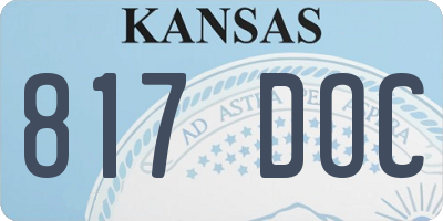 KS license plate 817DOC
