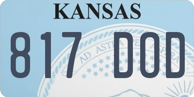 KS license plate 817DOD