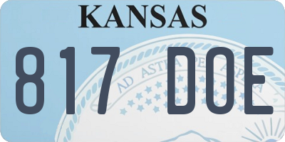KS license plate 817DOE