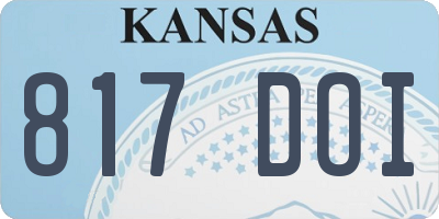 KS license plate 817DOI