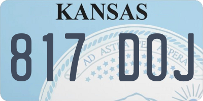 KS license plate 817DOJ