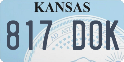 KS license plate 817DOK