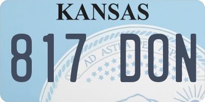 KS license plate 817DON