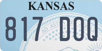 KS license plate 817DOQ