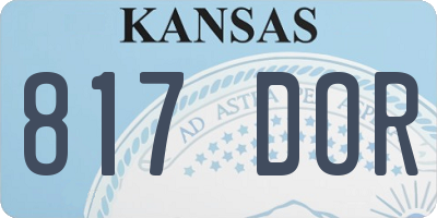 KS license plate 817DOR