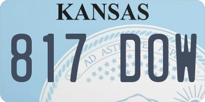 KS license plate 817DOW