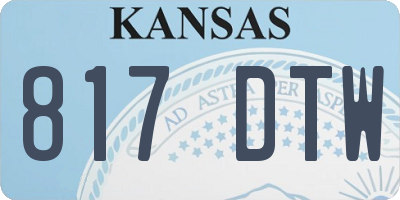 KS license plate 817DTW