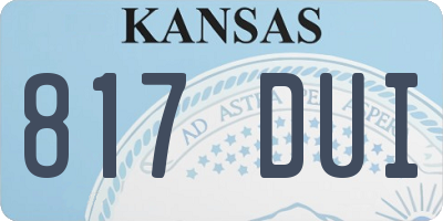 KS license plate 817DUI