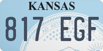 KS license plate 817EGF