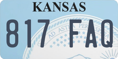 KS license plate 817FAQ