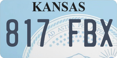 KS license plate 817FBX