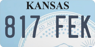KS license plate 817FEK