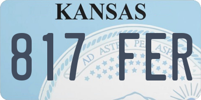 KS license plate 817FER