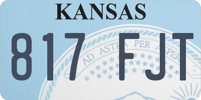 KS license plate 817FJT
