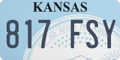 KS license plate 817FSY