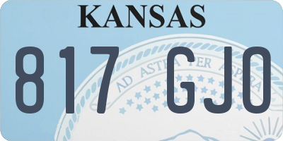 KS license plate 817GJO