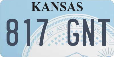 KS license plate 817GNT