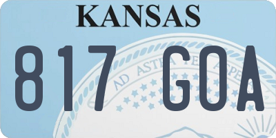 KS license plate 817GOA