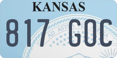KS license plate 817GOC