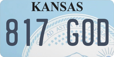 KS license plate 817GOD