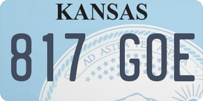 KS license plate 817GOE