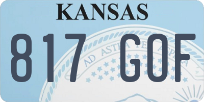 KS license plate 817GOF