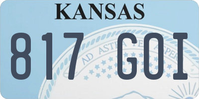 KS license plate 817GOI