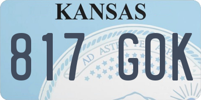 KS license plate 817GOK