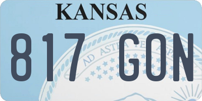 KS license plate 817GON