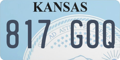 KS license plate 817GOQ
