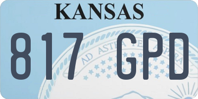 KS license plate 817GPD