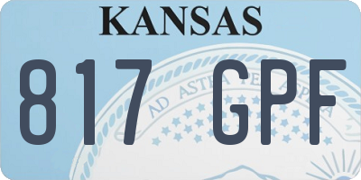 KS license plate 817GPF
