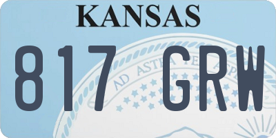 KS license plate 817GRW