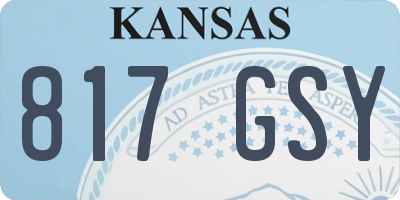 KS license plate 817GSY