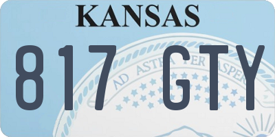 KS license plate 817GTY