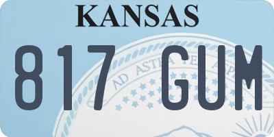KS license plate 817GUM