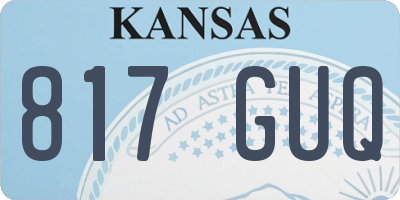 KS license plate 817GUQ