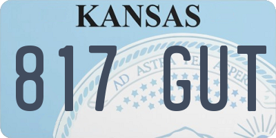 KS license plate 817GUT
