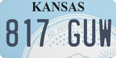 KS license plate 817GUW