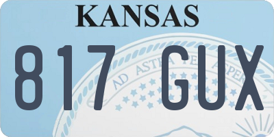 KS license plate 817GUX