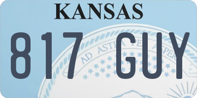 KS license plate 817GUY