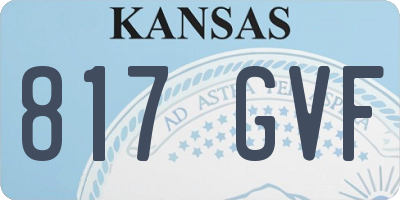 KS license plate 817GVF
