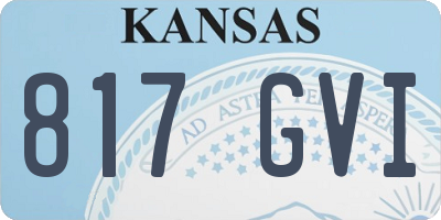 KS license plate 817GVI