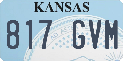 KS license plate 817GVM