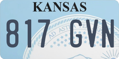 KS license plate 817GVN