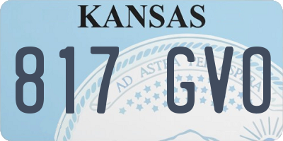 KS license plate 817GVO