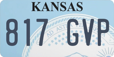 KS license plate 817GVP